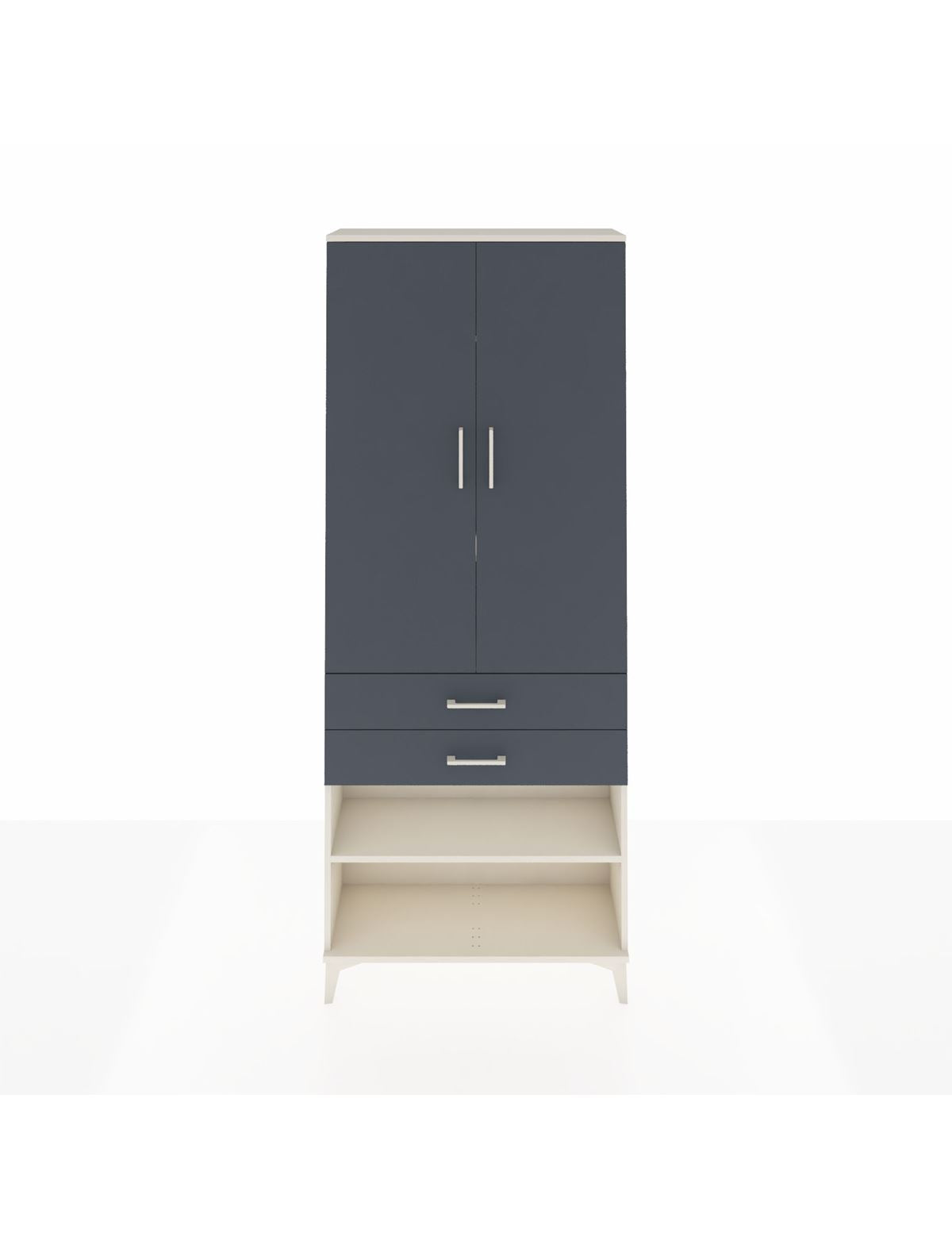 Arges Dolap 4 Raflı 2 Çekmeceli 2 Kapaklı 88x30x221 Aytaşı-Antrasit