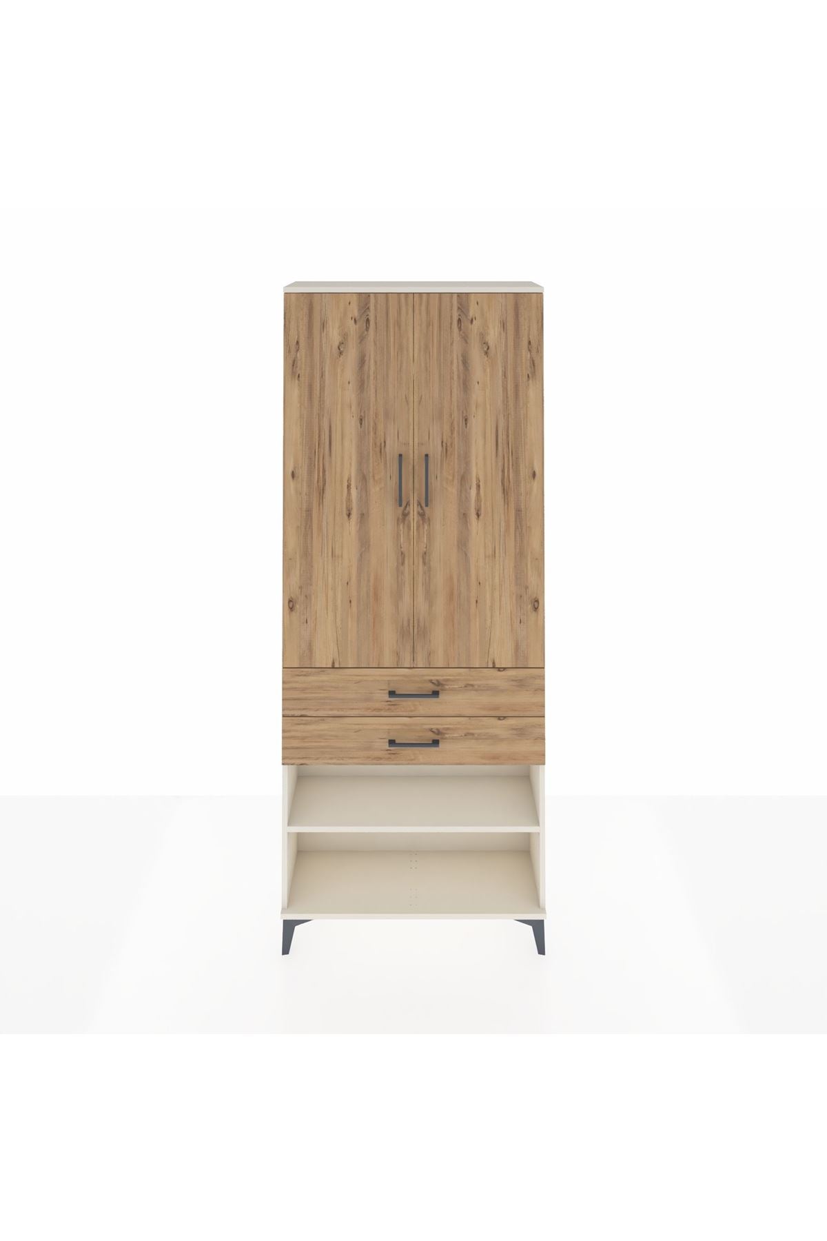 Arges Dolap 4 Raflı 2 Çekmeceli 2 Kapaklı 88x30x221 Aytaşı-Çam