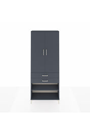 Arges Dolap 4 Raflı 2 Çekmeceli 2 Kapaklı 88x30x221 Antrasit-Antrasit