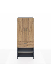 Arges Dolap 4 Raflı 2 Çekmeceli 2 Kapaklı 88x30x221 Antrasit-Çam