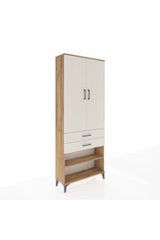 Arges Dolap 4 Raflı 2 Çekmeceli 2 Kapaklı 88x30x221 Çam-Aytaşı