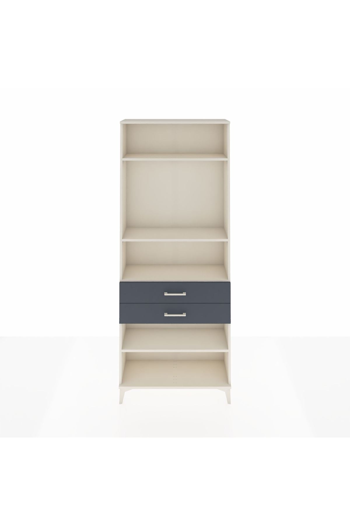 Arges Dolap 4 Raflı 2 Çekmeceli 88x30x221 Aytaşı-Antrasit