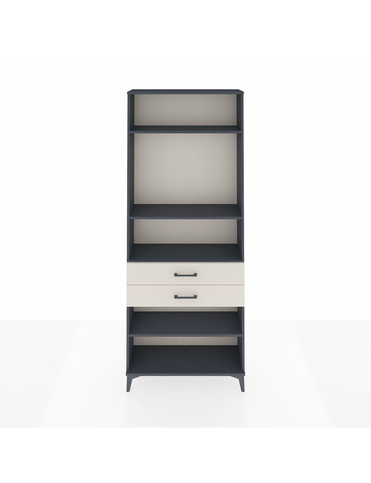 Arges Dolap 4 Raflı 2 Çekmeceli 88x30x221 Antrasit-Aytaşı