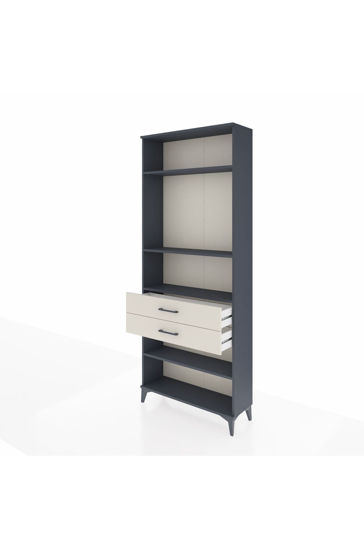 Arges Dolap 4 Raflı 2 Çekmeceli 88x30x221 Antrasit-Aytaşı