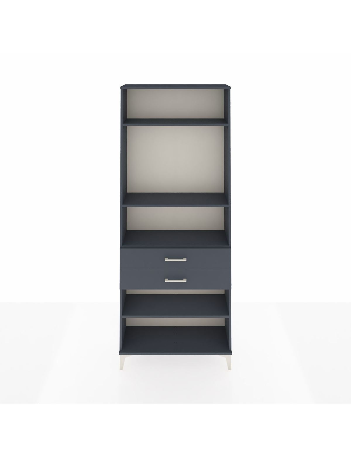 Arges Dolap 4 Raflı 2 Çekmeceli 88x30x221 Antrasit-Antrasit