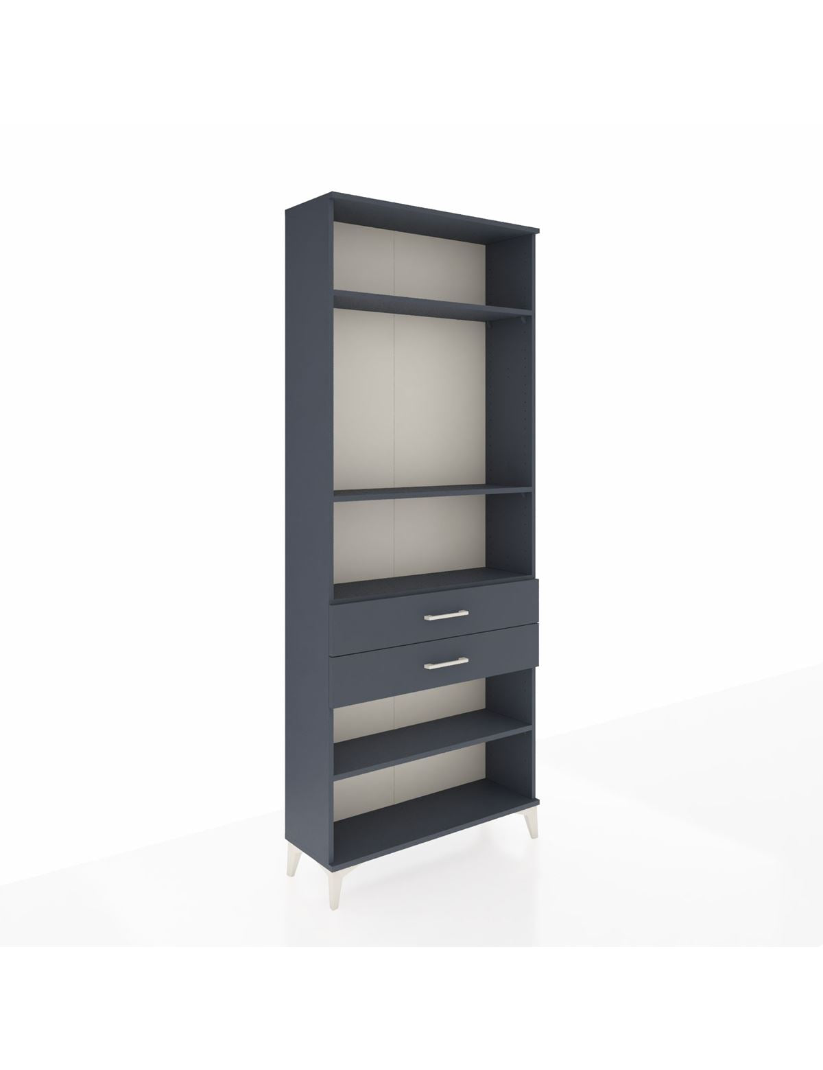 Arges Dolap 4 Raflı 2 Çekmeceli 88x30x221 Antrasit-Antrasit