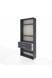 Arges Dolap 4 Raflı 2 Çekmeceli 88x30x221 Antrasit-Antrasit