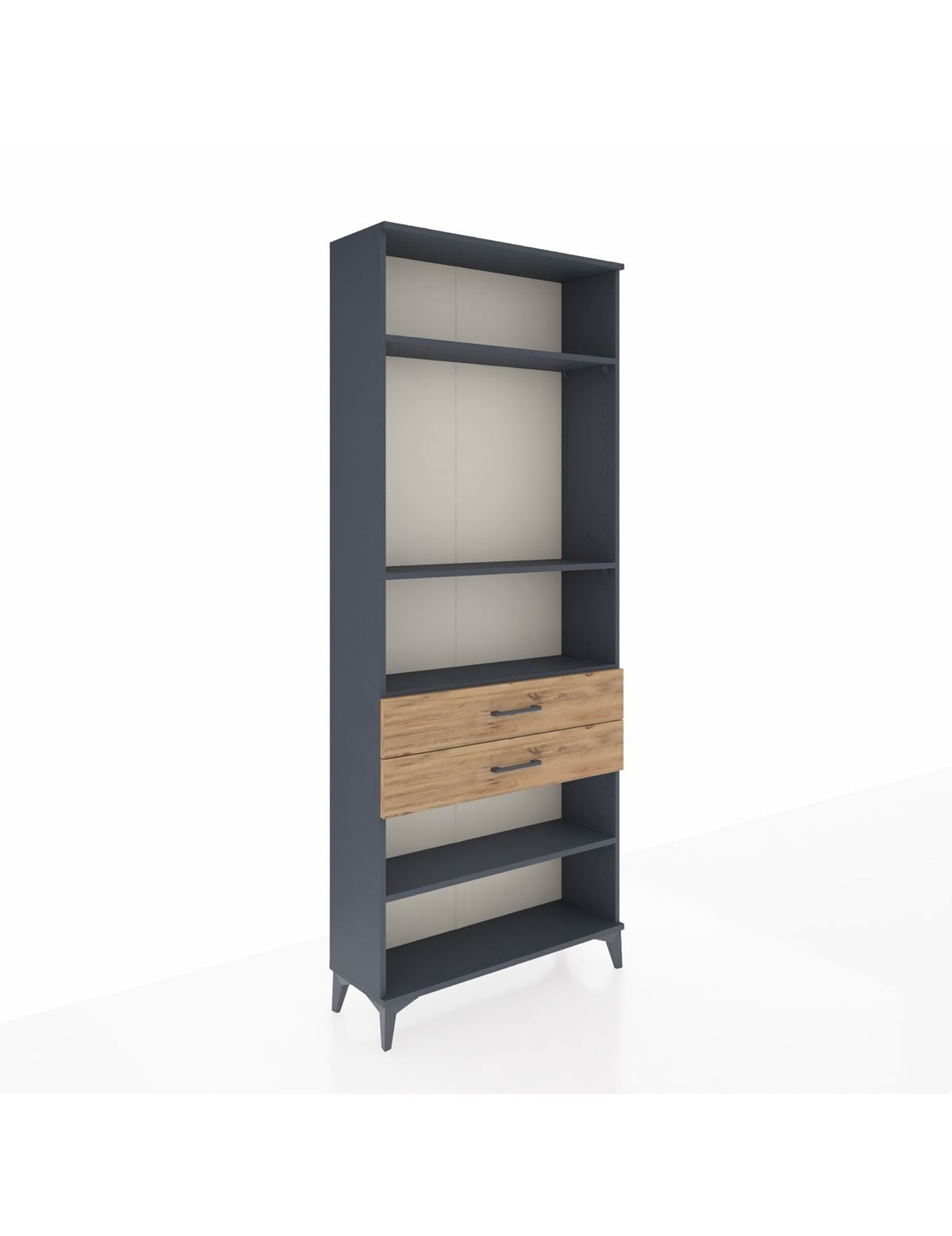 Arges Dolap 4 Raflı 2 Çekmeceli 88x30x221 Antrasit-Çam