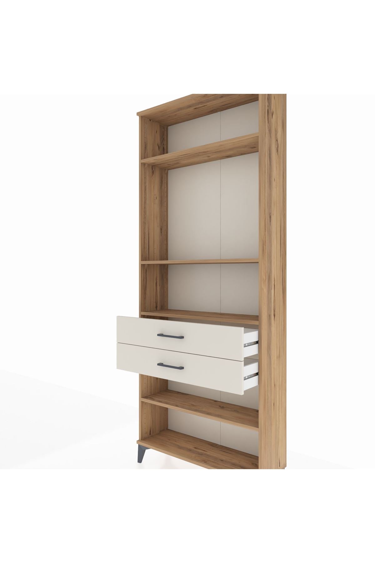 Arges Dolap 4 Raflı 2 Çekmeceli 88x30x221 Çam-Aytaşı