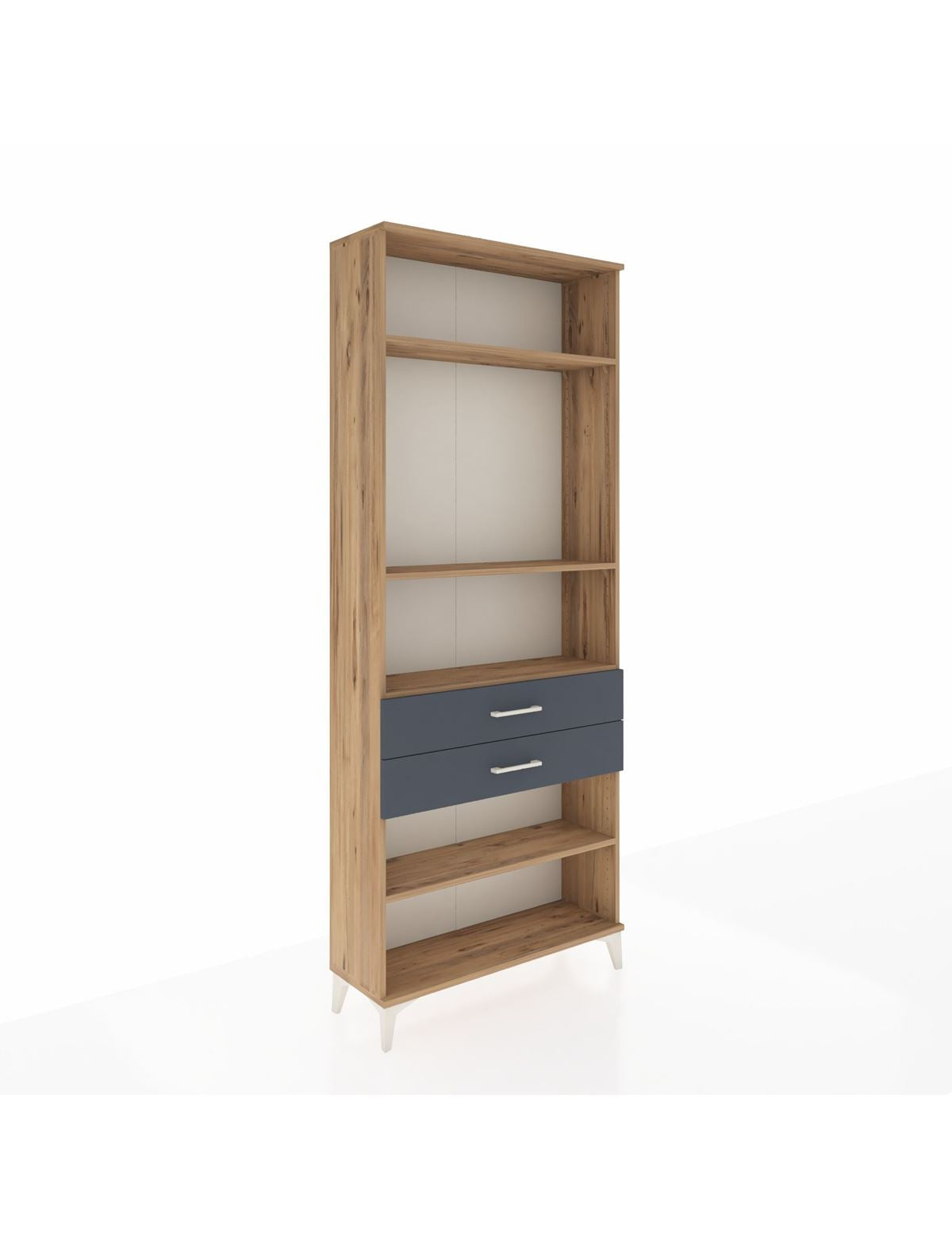 Arges Dolap 4 Raflı 2 Çekmeceli 88x30x221 Çam-Antrasit