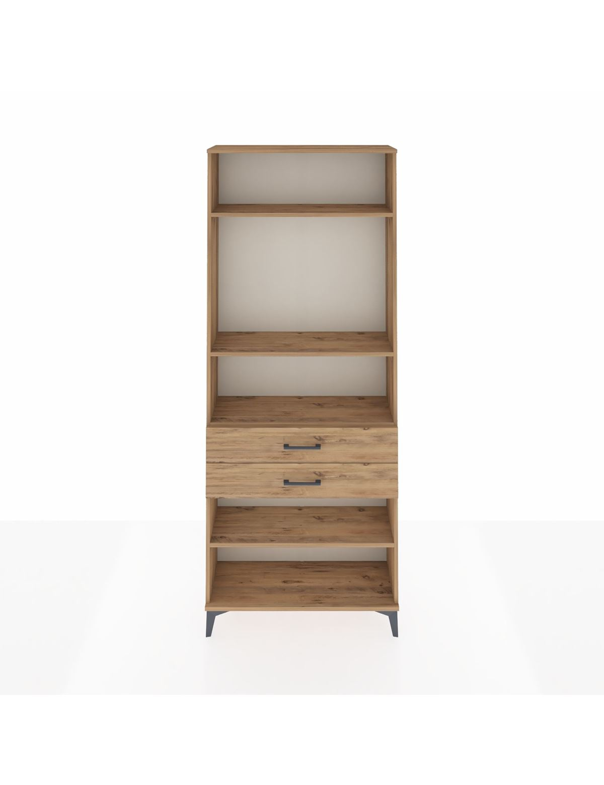 Arges Dolap 4 Raflı 2 Çekmeceli 88x30x221 Çam-Çam