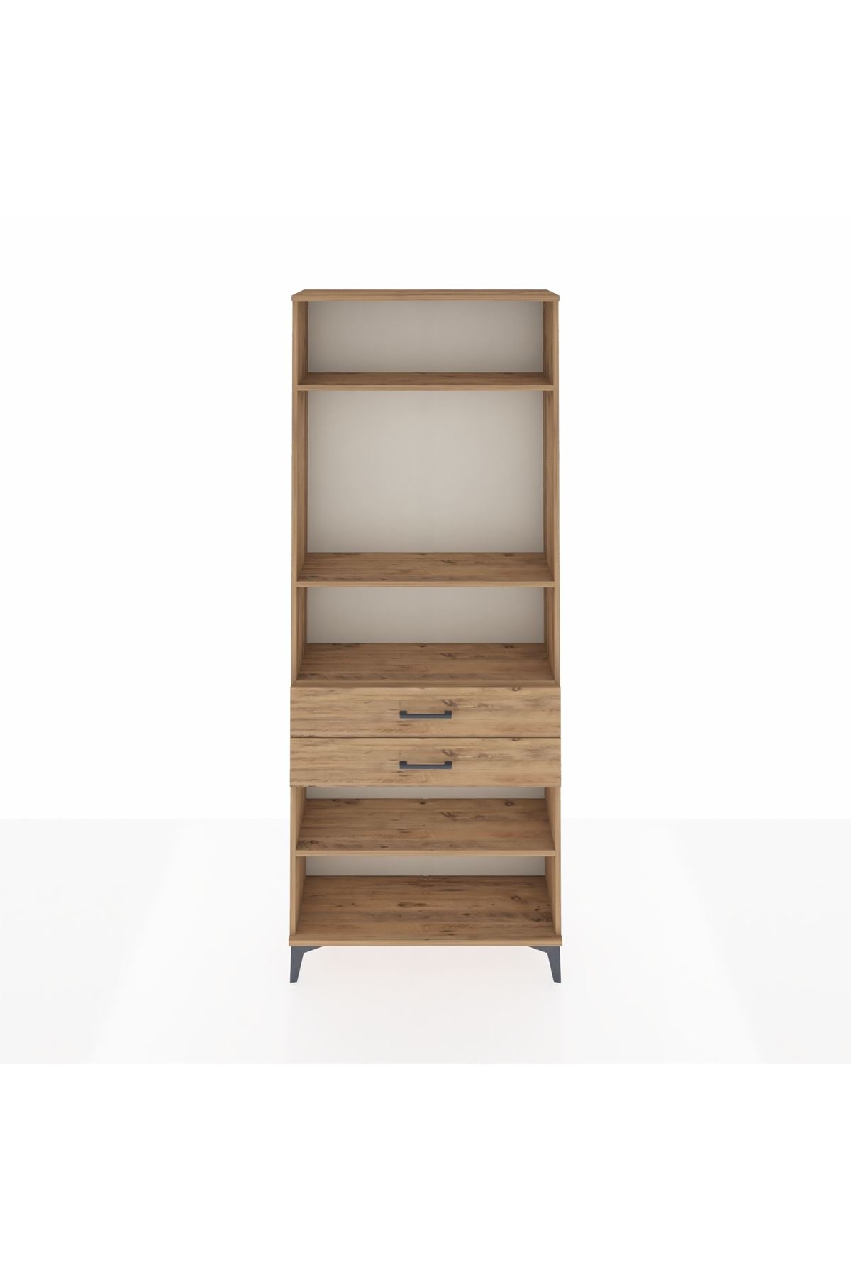 Arges Dolap 4 Raflı 2 Çekmeceli 88x30x221 Çam-Çam