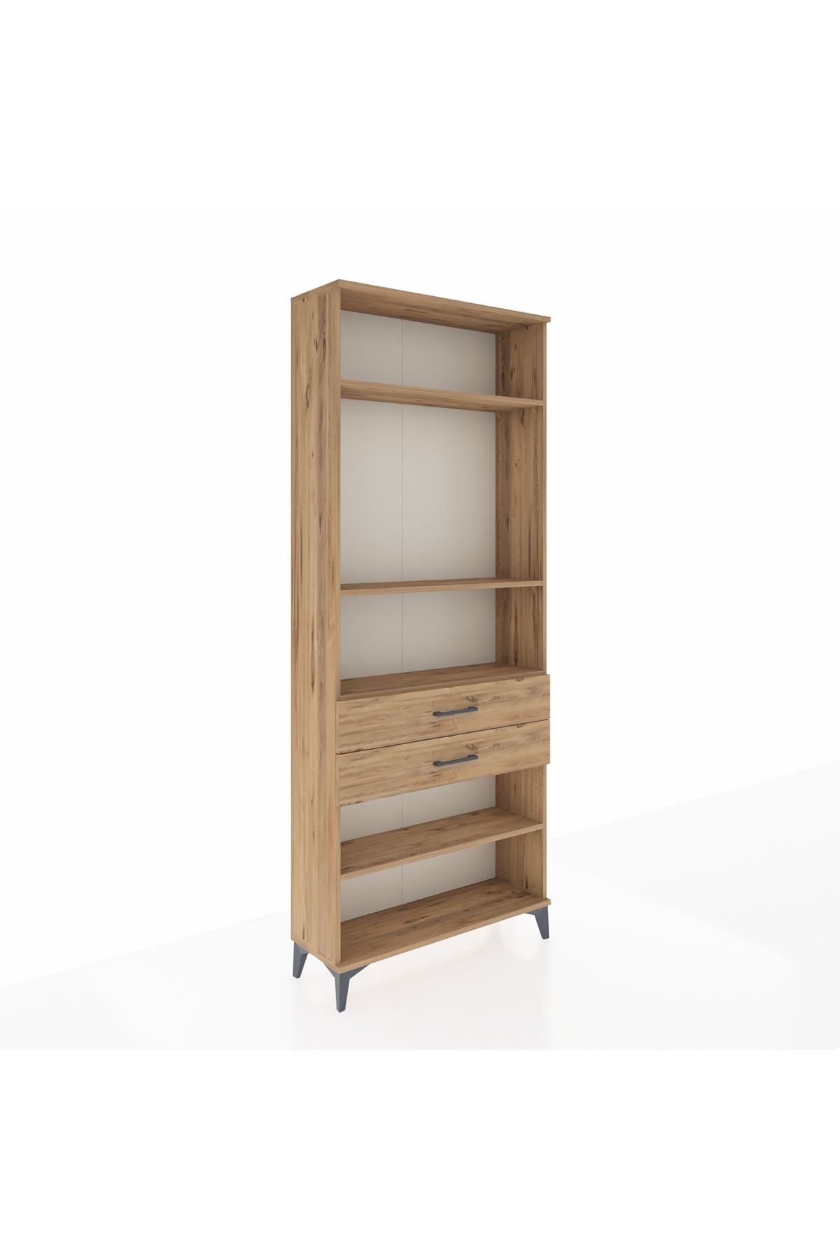 Arges Dolap 4 Raflı 2 Çekmeceli 88x30x221 Çam-Çam