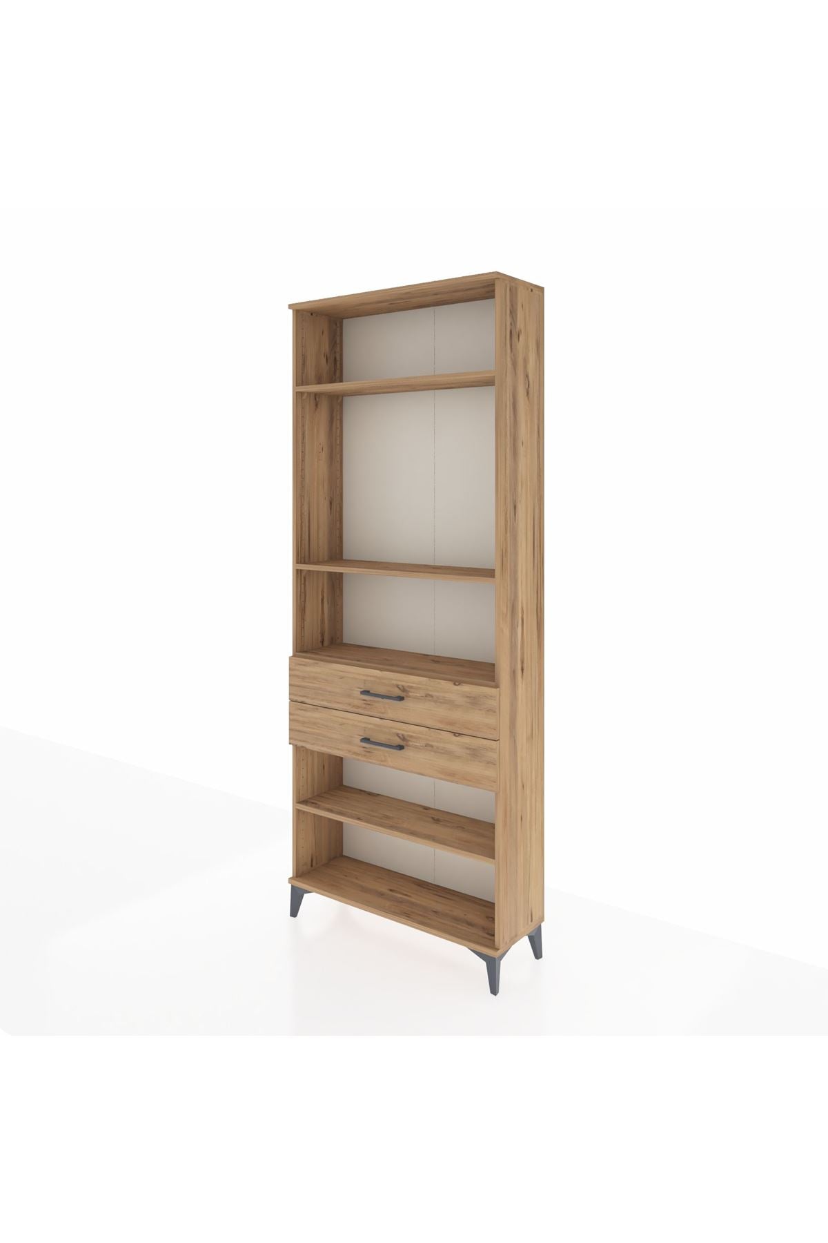 Arges Dolap 4 Raflı 2 Çekmeceli 88x30x221 Çam-Çam