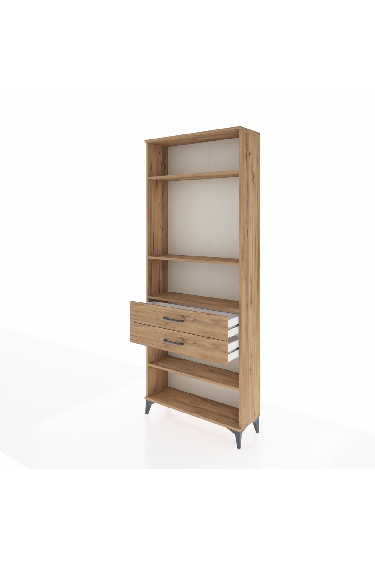 Arges Dolap 4 Raflı 2 Çekmeceli 88x30x221 Çam-Çam