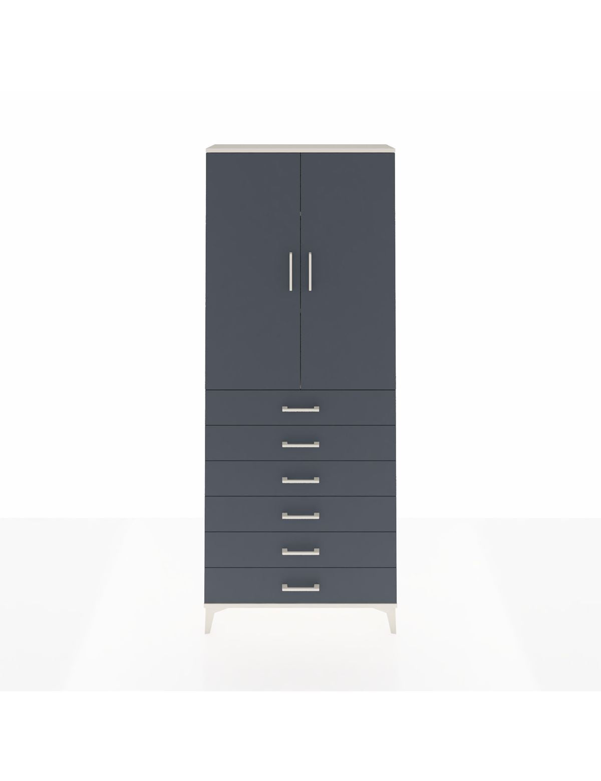 Arges Dolap 3 Raflı 6 Çekmeceli 2 Kapaklı 88x30x221 Aytaşı-Antrasit