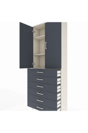 Arges Dolap 3 Raflı 6 Çekmeceli 2 Kapaklı 88x30x221 Aytaşı-Antrasit