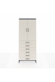 Arges Dolap 3 Raflı 6 Çekmeceli 2 Kapaklı 88x30x221 Antrasit-Aytaşı