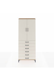 Arges Dolap 3 Raflı 6 Çekmeceli 2 Kapaklı 88x30x221 Çam-Aytaşı