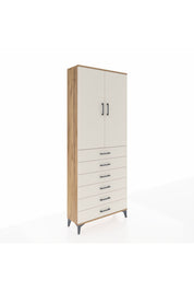 Arges Dolap 3 Raflı 6 Çekmeceli 2 Kapaklı 88x30x221 Çam-Aytaşı