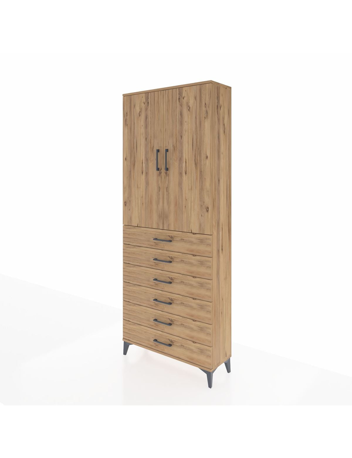 Arges Dolap 3 Raflı 6 Çekmeceli 2 Kapaklı 88x30x221 - S30M121V9A