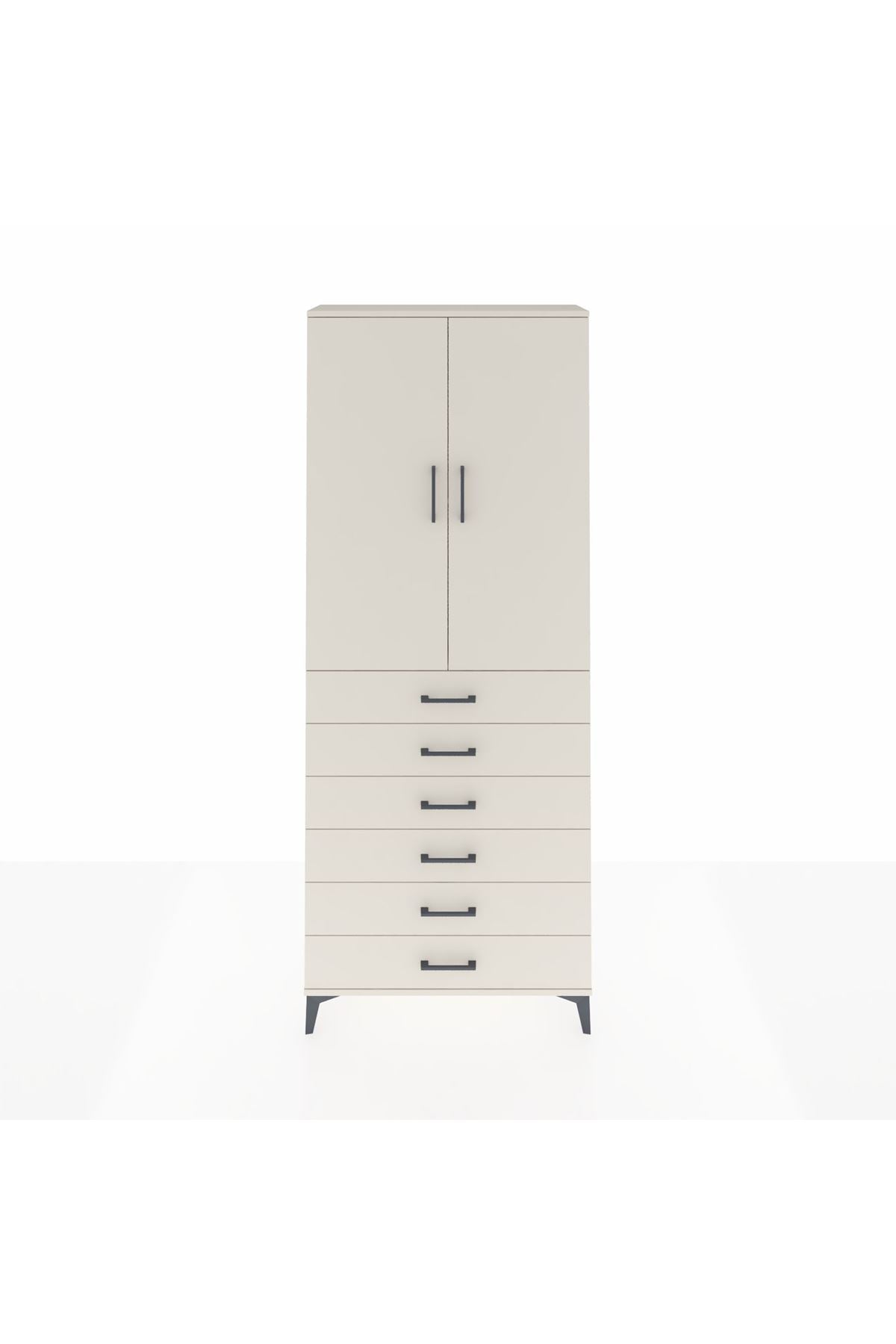 Arges Dolap 2 Raflı 6 Çekmeceli 2 Kapaklı 88x30x221 Aytaşı-Aytaşı