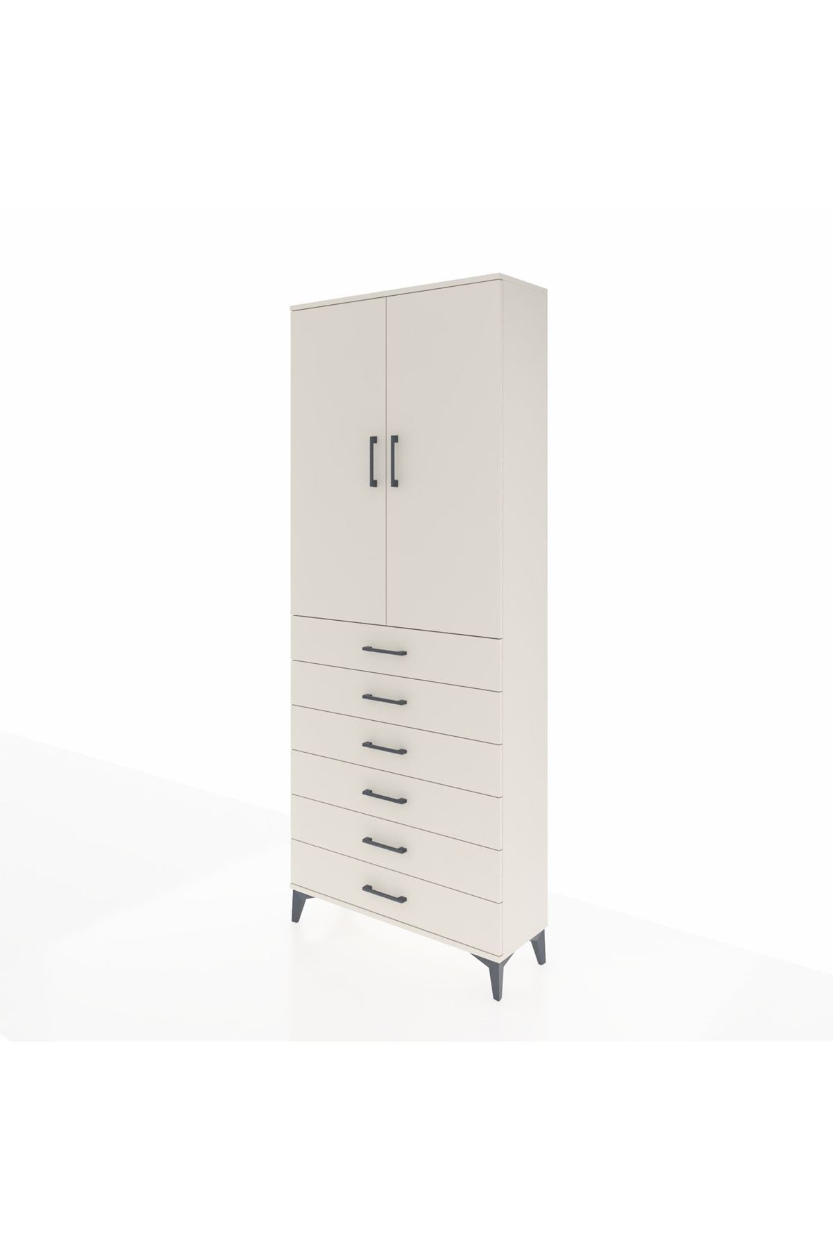 Arges Dolap 2 Raflı 6 Çekmeceli 2 Kapaklı 88x30x221 Aytaşı-Aytaşı