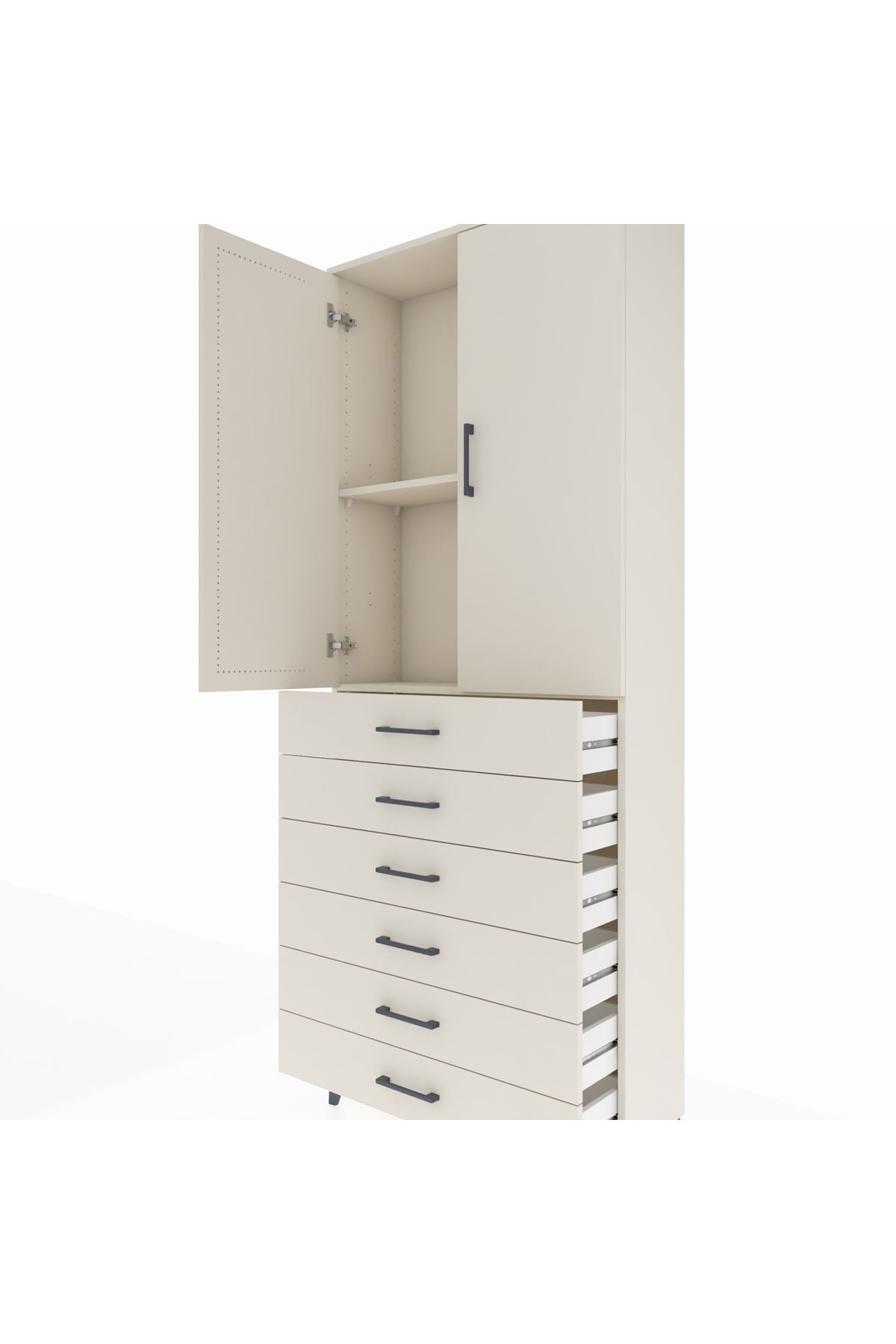 Arges Dolap 2 Raflı 6 Çekmeceli 2 Kapaklı 88x30x221 Aytaşı-Aytaşı