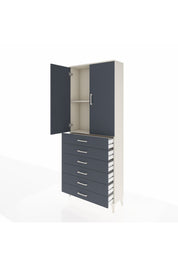 Arges Dolap 2 Raflı 6 Çekmeceli 2 Kapaklı 88x30x221 Aytaşı-Antrasit