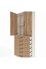 Arges Dolap 2 Raflı 6 Çekmeceli 2 Kapaklı 88x30x221 Aytaşı-Çam