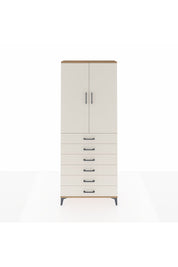 Arges Dolap 2 Raflı 6 Çekmeceli 2 Kapaklı 88x30x221 Çam-Aytaşı