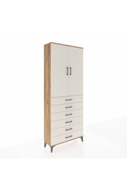 Arges Dolap 2 Raflı 6 Çekmeceli 2 Kapaklı 88x30x221 Çam-Aytaşı