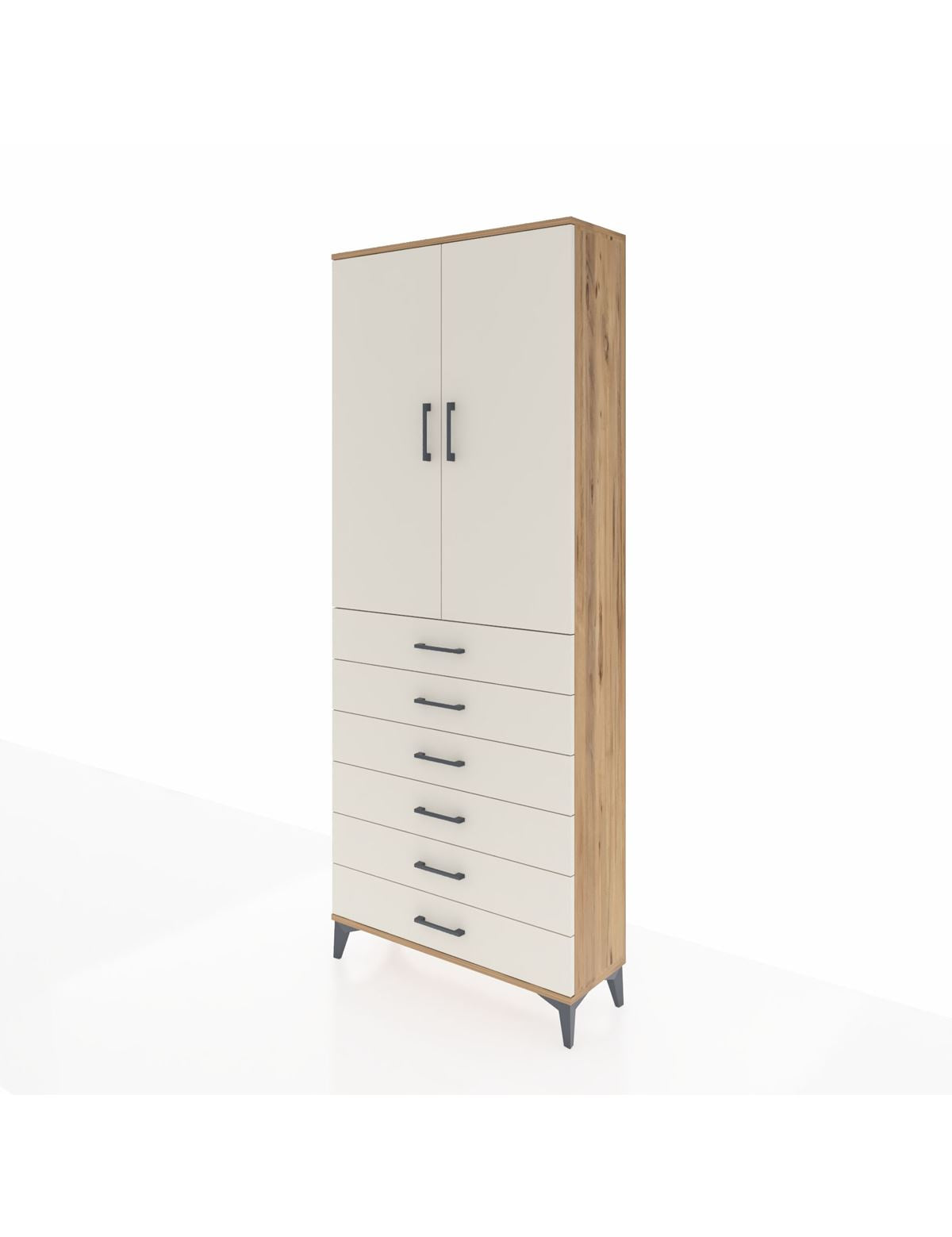 Arges Dolap 2 Raflı 6 Çekmeceli 2 Kapaklı 88x30x221 - S30M122V7A