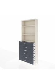 Arges Dolap 3 Raflı 6 Çekmeceli 88x30x221 Aytaşı-Antrasit