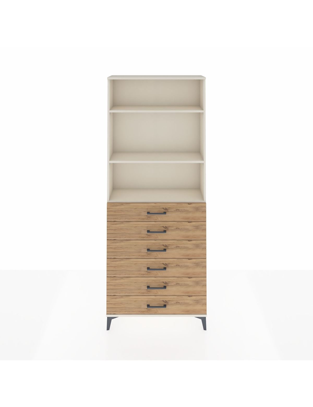 Arges Dolap 3 Raflı 6 Çekmeceli 88x30x221 Aytaşı-Çam