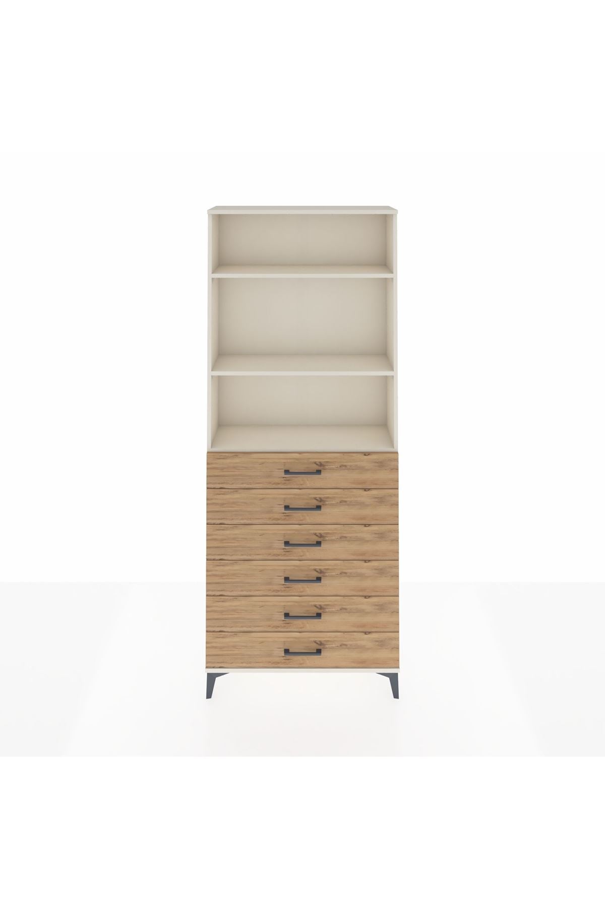 Arges Dolap 3 Raflı 6 Çekmeceli 88x30x221 Aytaşı-Çam