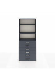 Arges Dolap 3 Raflı 6 Çekmeceli 88x30x221 Antrasit-Antrasit