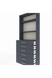 Arges Dolap 3 Raflı 6 Çekmeceli 88x30x221 Antrasit-Antrasit