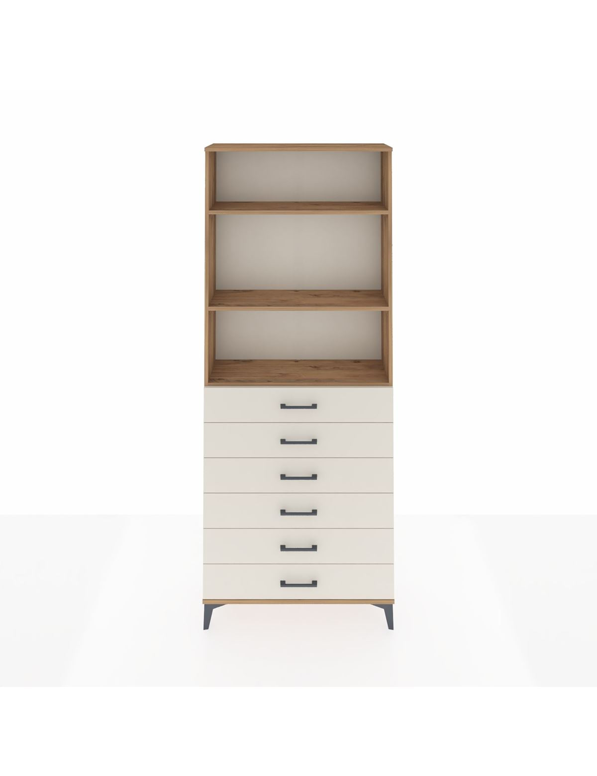 Arges Dolap 3 Raflı 6 Çekmeceli 88x30x221 Çam-Aytaşı