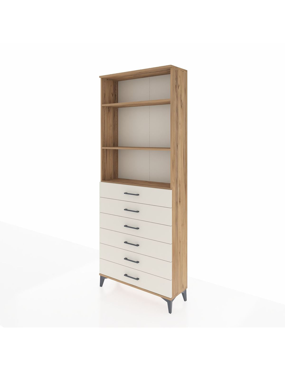 Arges Dolap 3 Raflı 6 Çekmeceli 88x30x221 - S30M123V7A