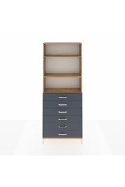 Arges Dolap 3 Raflı 6 Çekmeceli 88x30x221 Çam-Antrasit