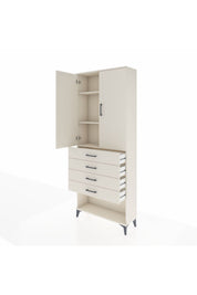 Arges Dolap 3 Raflı 4 Çekmeceli 2 Kapaklı 88x30x221 Aytaşı-Aytaşı