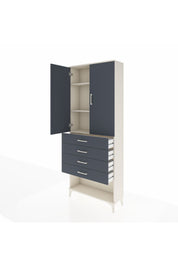 Arges Dolap 3 Raflı 4 Çekmeceli 2 Kapaklı 88x30x221 Aytaşı-Antrasit