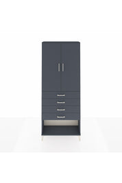 Arges Dolap 3 Raflı 4 Çekmeceli 2 Kapaklı 88x30x221 Antrasit-Antrasit