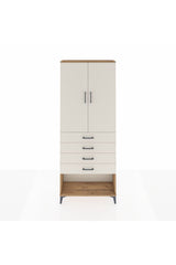 Arges Dolap 3 Raflı 4 Çekmeceli 2 Kapaklı 88x30x221