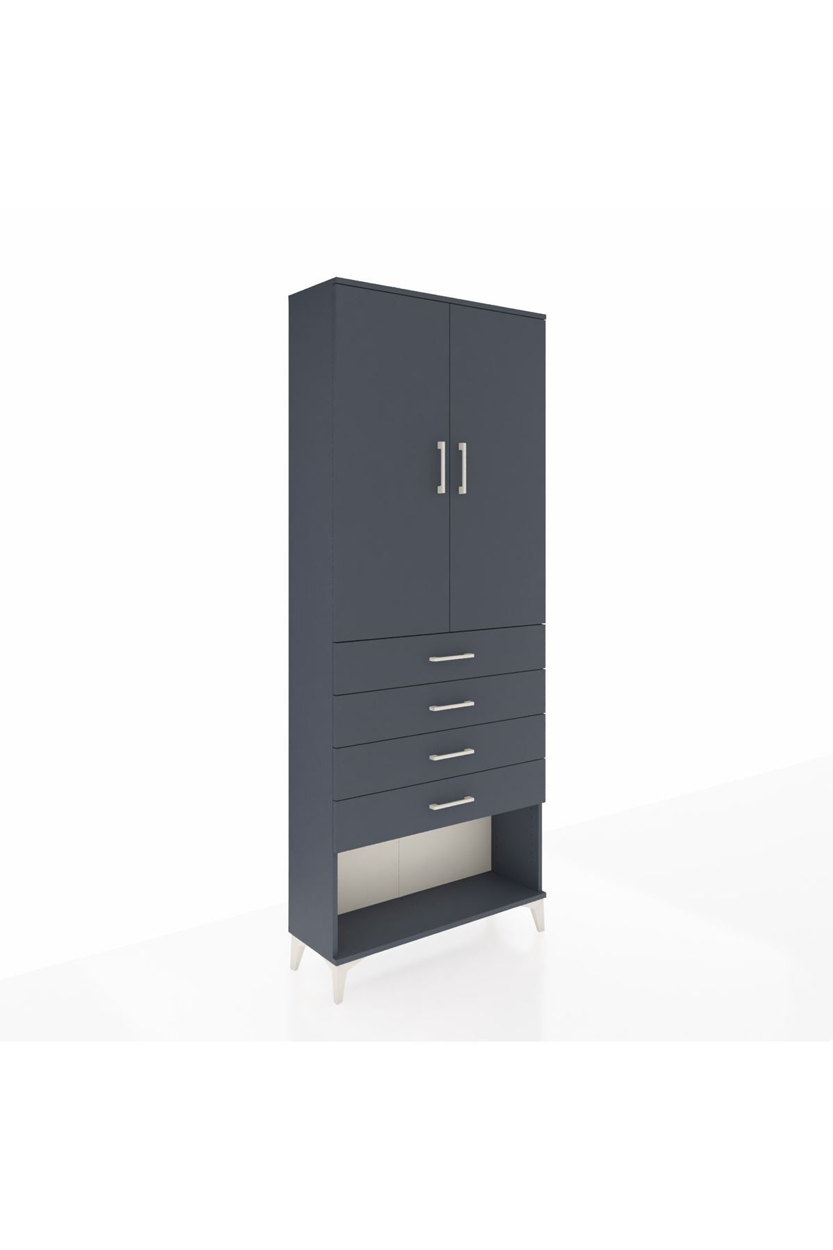 Arges Dolap 88x30x221 Antrasit-Antrasit