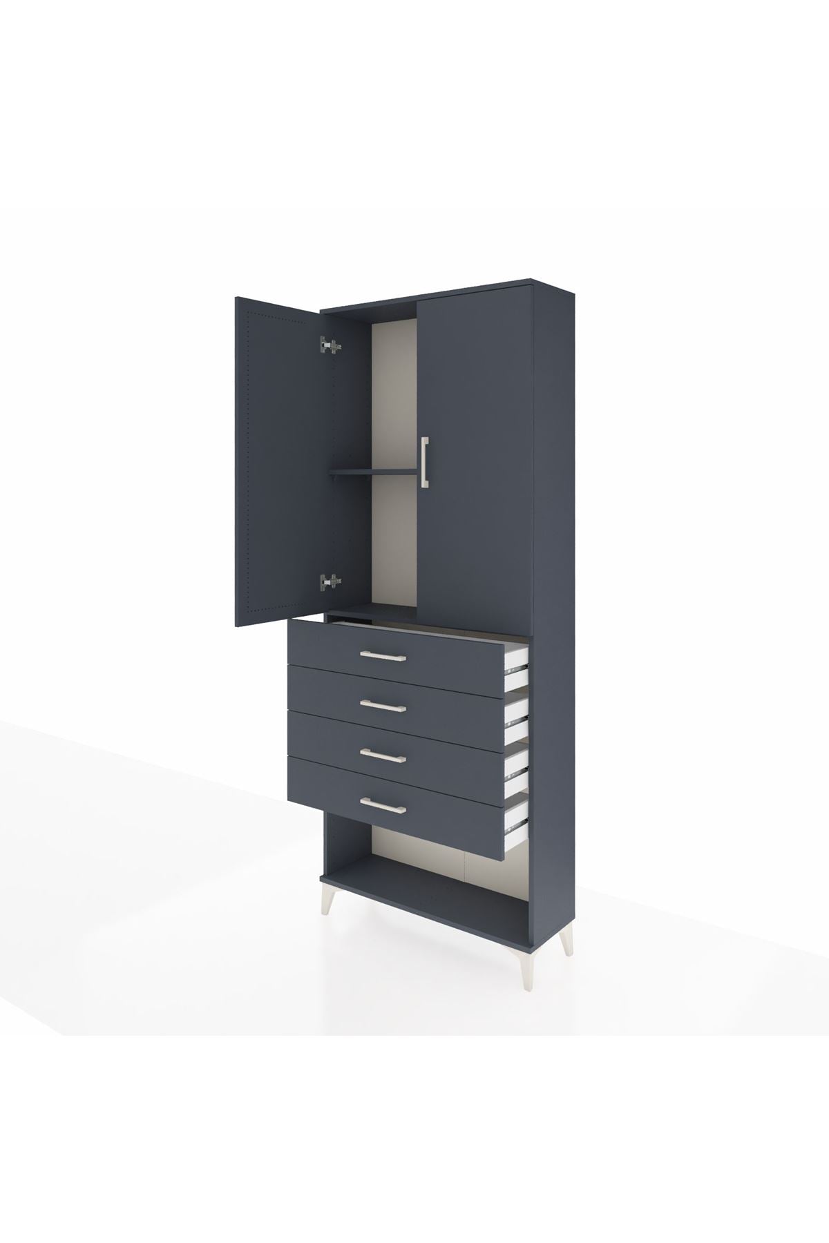 Arges Dolap 88x30x221 Antrasit-Antrasit