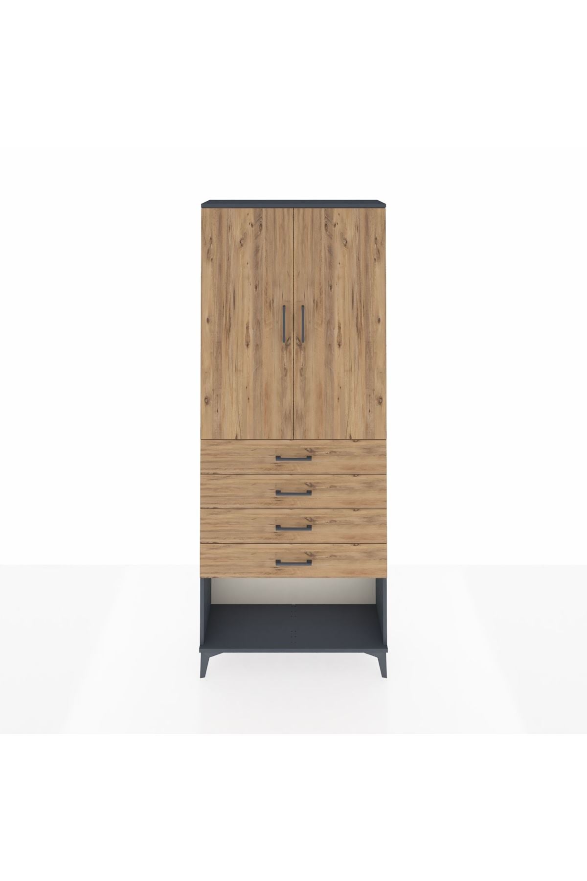 Arges Dolap 88x30x221 Antrasit-Çam