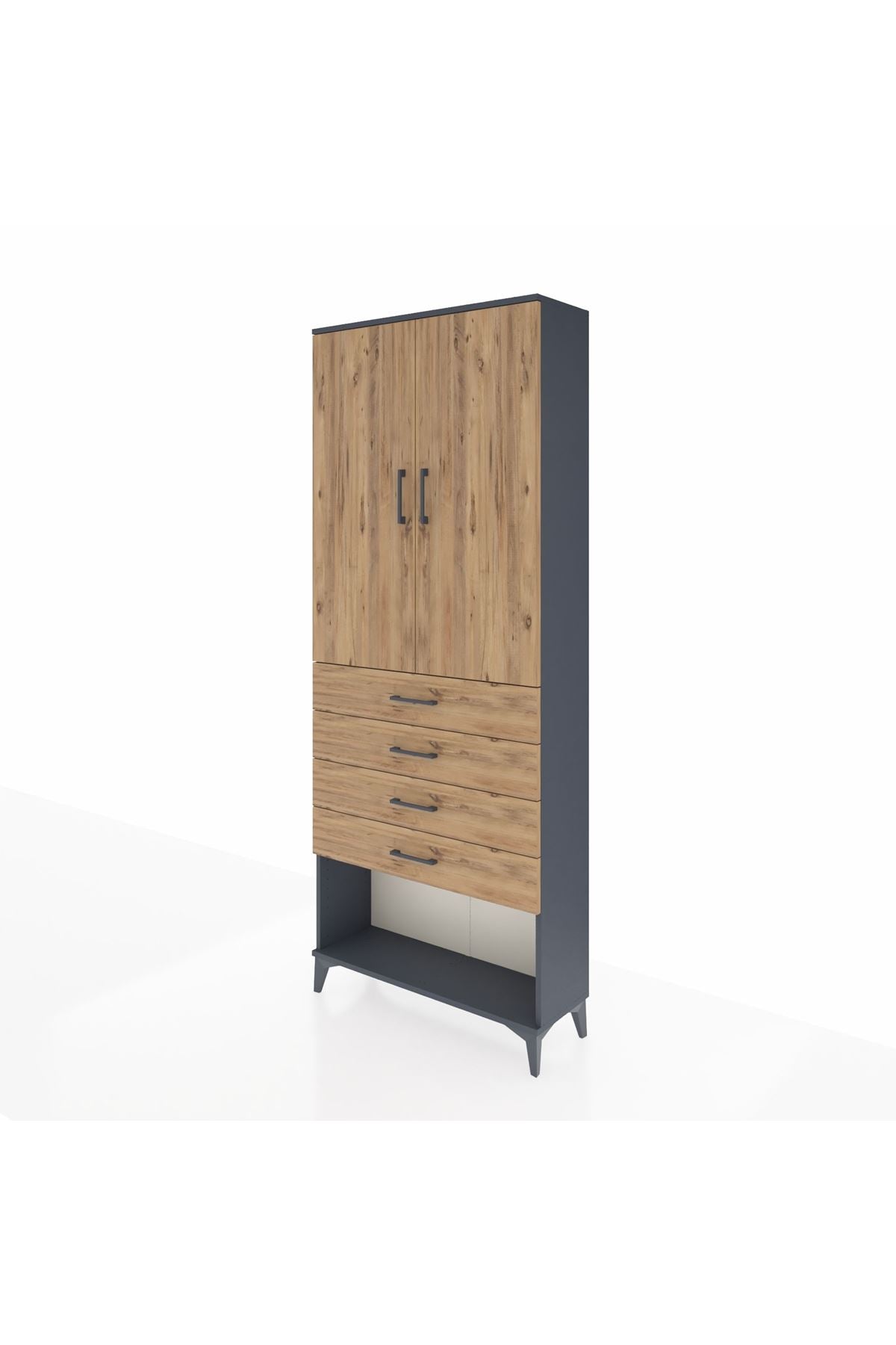 Arges Dolap 88x30x221 Antrasit-Çam