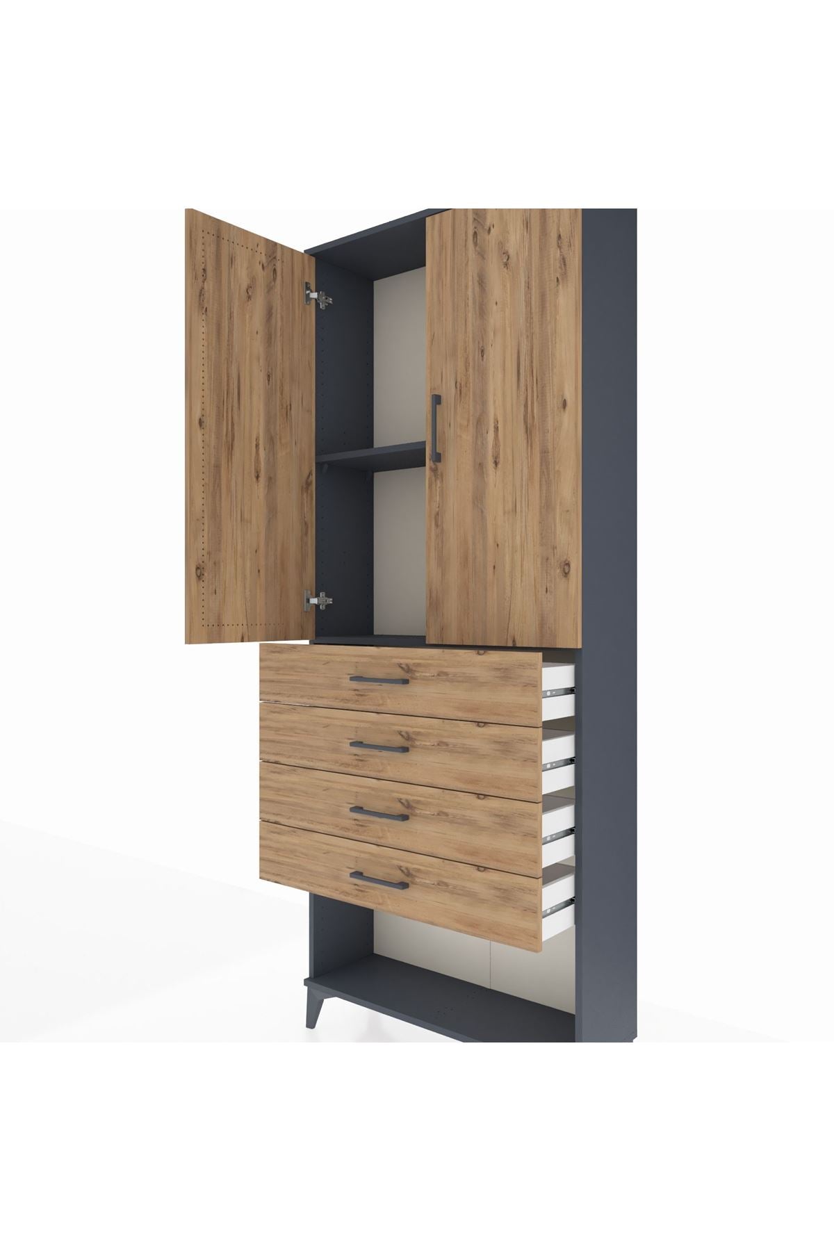 Arges Dolap 88x30x221 Antrasit-Çam